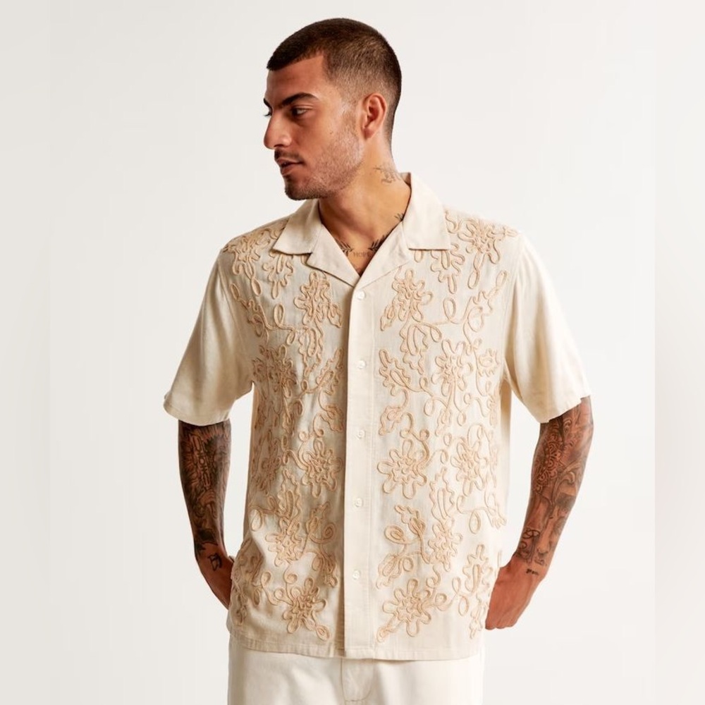A&F linen blend shirt
